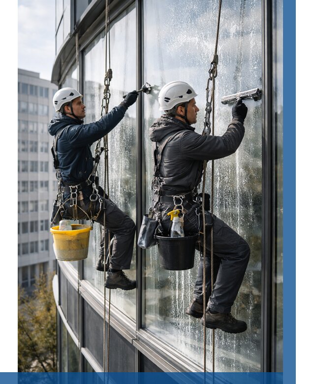 Мойка панорамных окон в Печоре от 356 р. заказать у ВЫСОТНИК-Пчр