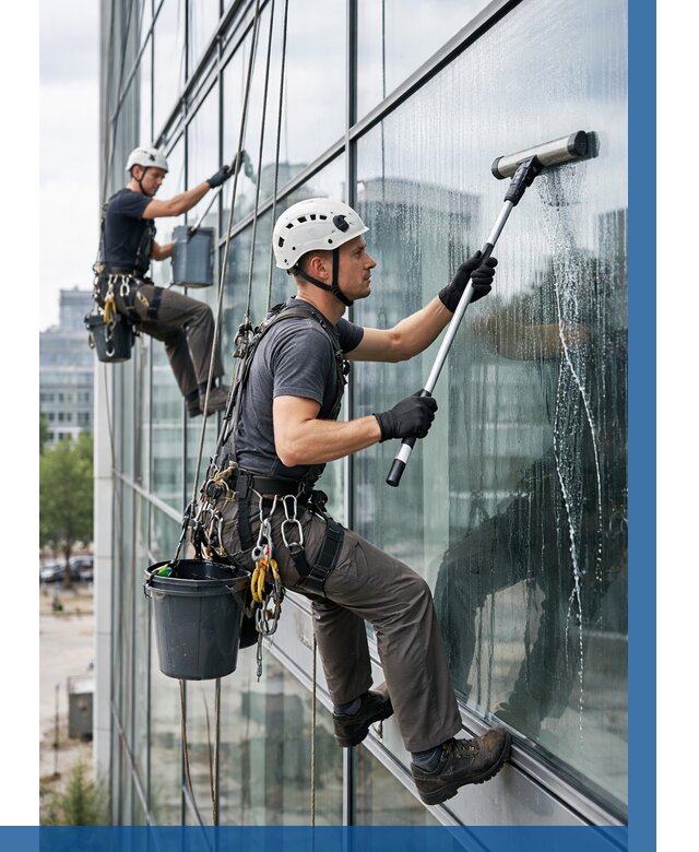 Мойка витражей альпинистами в Печоре от 713 р. под ключ|ВЫСОТНИК-Пчр