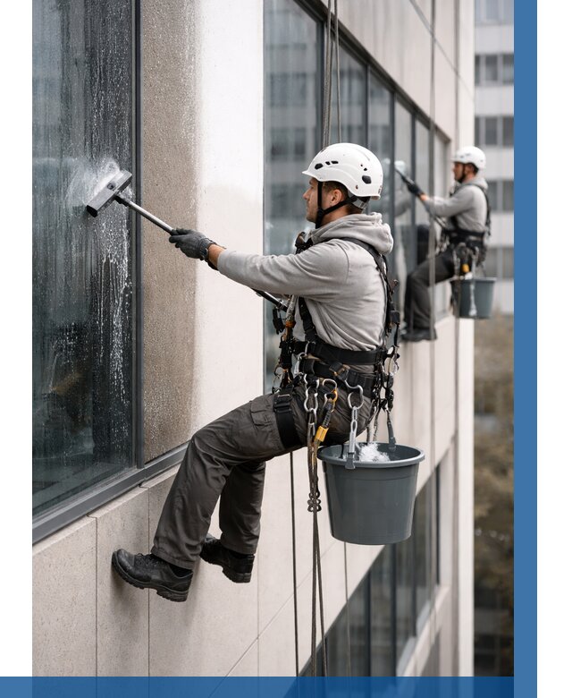 Мойка фасадов зданий в Печоре под ключ от 356 р. | ВЫСОТНИК-Пчр