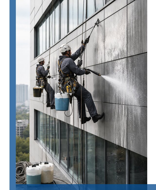 Профессиональная мойка вентилируемых фасадов в Печоре