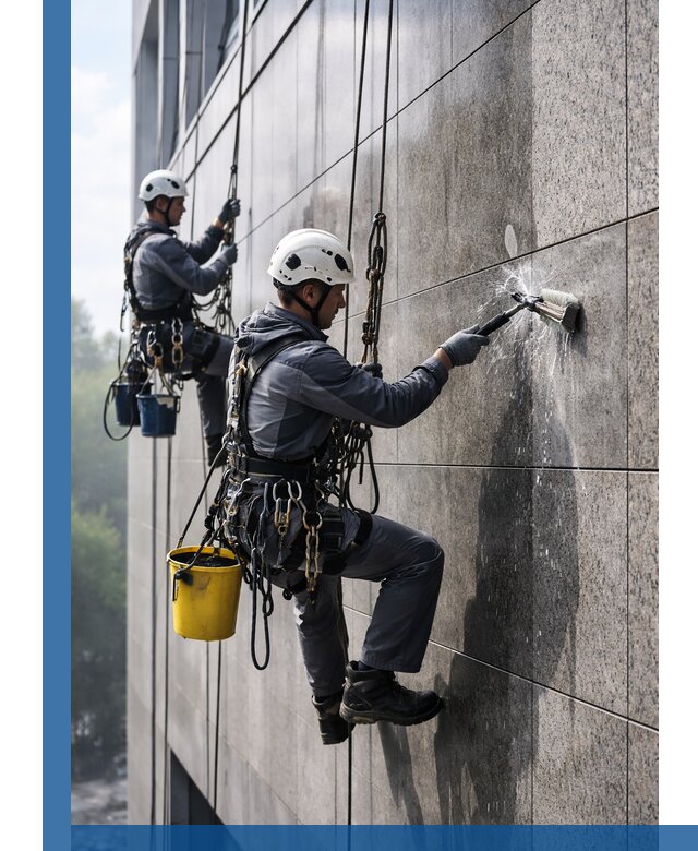 Профессиональная мойка фасада из керамогранита в Печоре