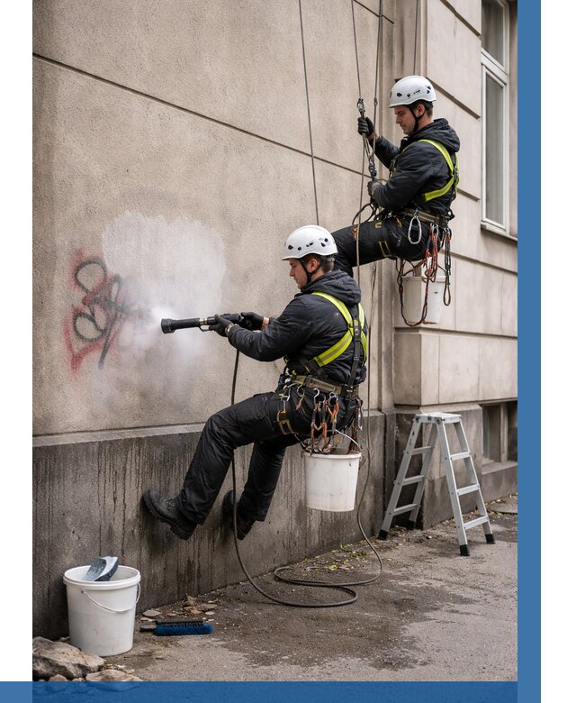 Удаление граффити с фасада в Печоре от 4582 р. | ВЫСОТНИК-Пчр