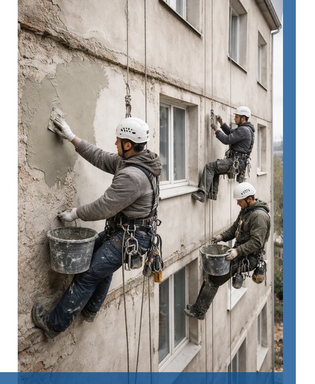 Ремонт штукатурного фасада в Печоре от 764 р. под ключ | ВЫСОТНИК-Пчр