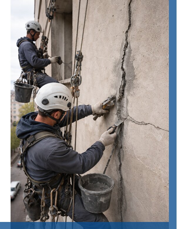 Заделка трещин на фасаде в Печоре от 916 р. | ВЫСОТНИК-Пчр