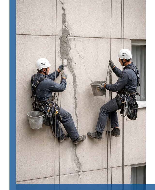 Заделка трещин на фасаде в Печоре с гарантийным ремонтом