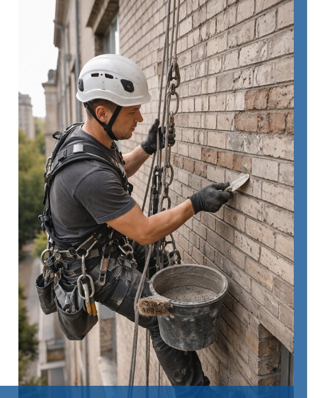 Ремонт кирпичной кладки фасада в Печоре от 1833 р. | ВЫСОТНИК-Пчр