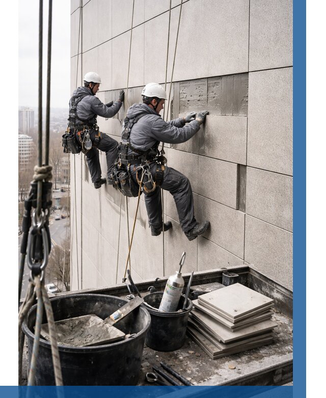 Ремонт фасада из керамогранита в Печоре от 2546 р. | ВЫСОТНИК-Пчр