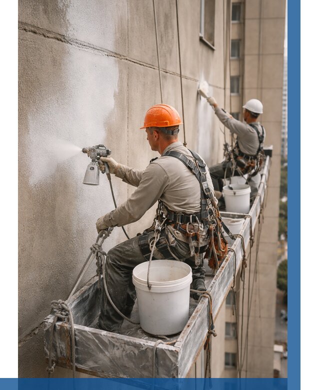 Грунтовка фасада на высоте в Печоре от 122 р. | ВЫСОТНИК-Пчр