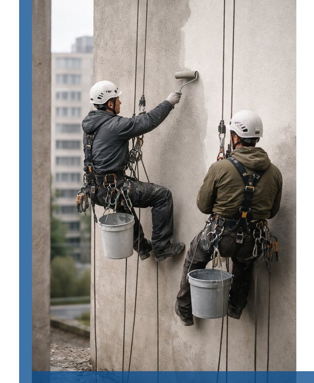 Покраска фасадов высотными альпинистами в Печоре с гарантией