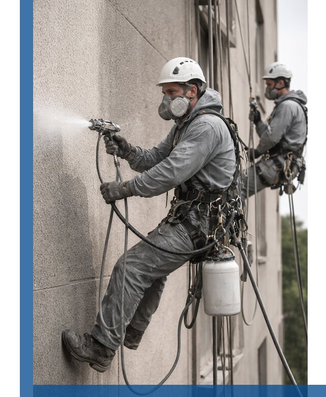 Безвоздушная покраска фасадов зданий в Печоре профессионально