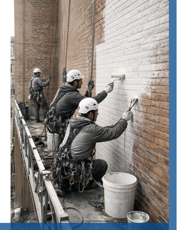 Покраска кирпичного фасада в Печоре от 356 р. | ВЫСОТНИК-Пчр