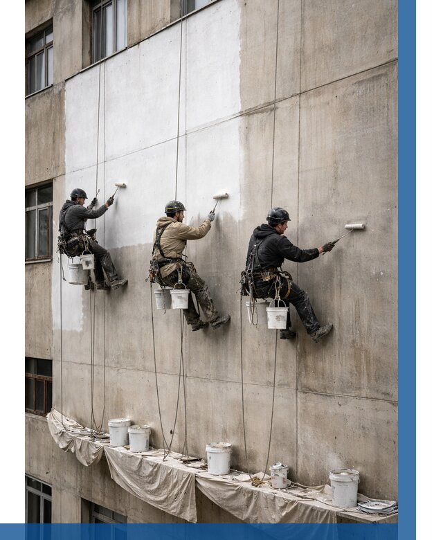 Покраска бетонного фасада в Печоре от 356 р за м2 | ВЫСОТНИК-Пчр