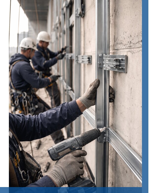 Монтаж подсистемы вентфасада в Печоре от 865 р. | ВЫСОТНИК-Пчр