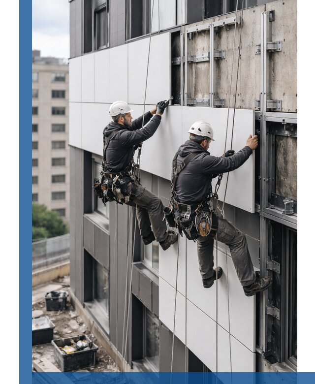 Монтаж композитных панелей фасада в Печоре под ключ