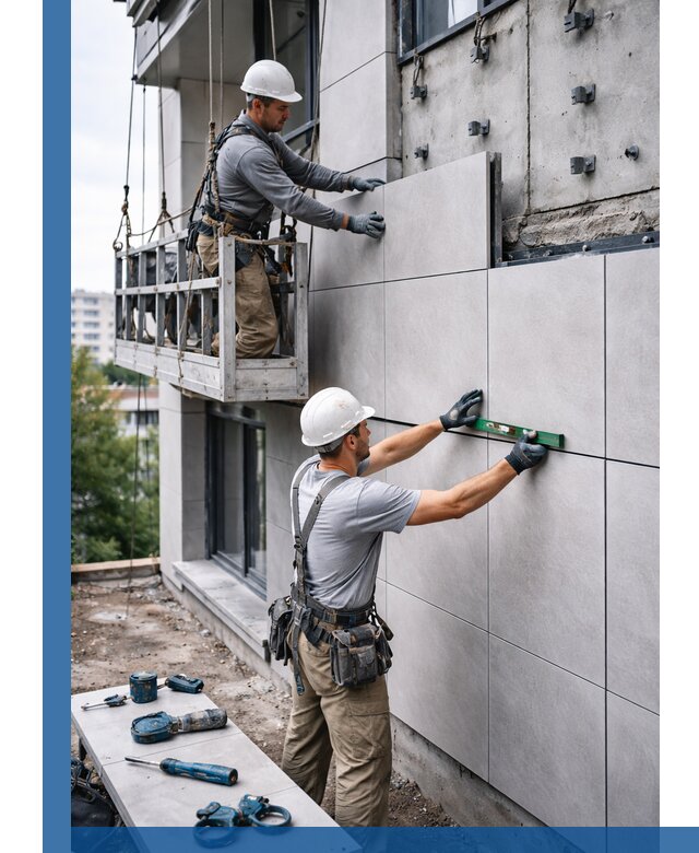 Монтаж керамогранита на фасад в Печоре под ключ с гарантией качества