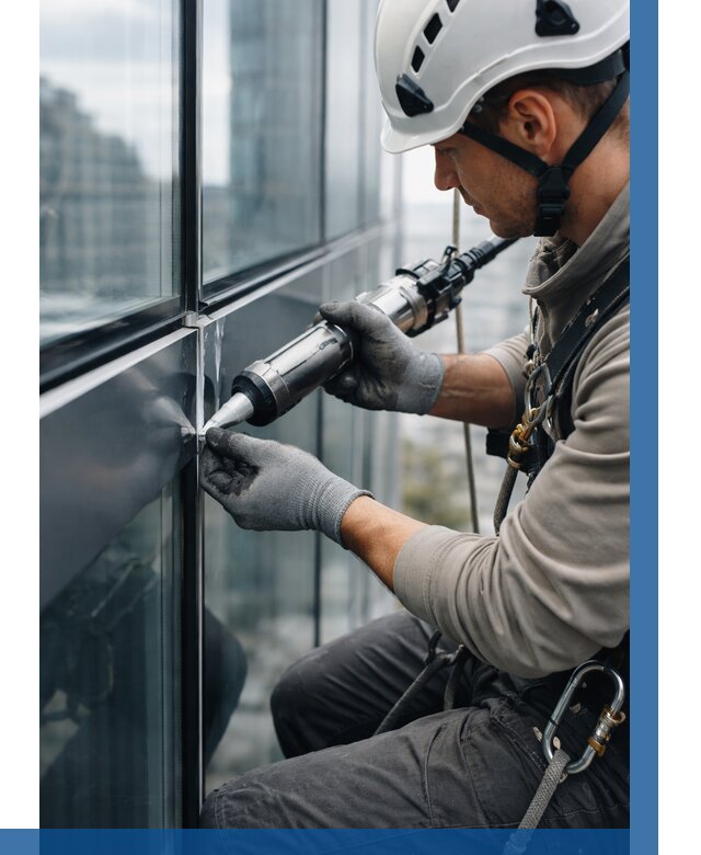 Герметизация стыков витража в Печоре от 1222 р. | ВЫСОТНИК-Пчр