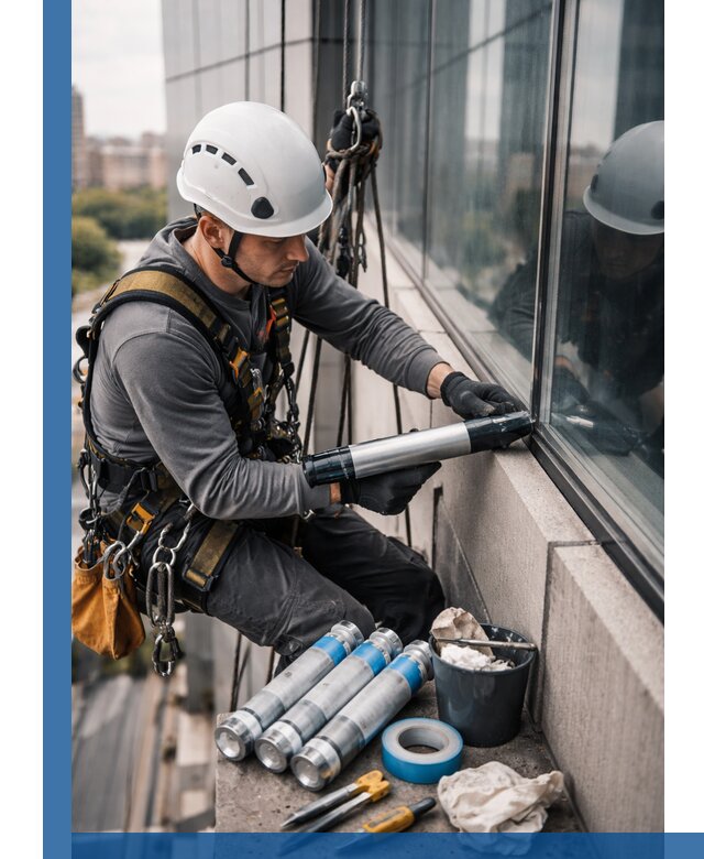 Герметизация стыков витража в Печоре для герметичных фасадов