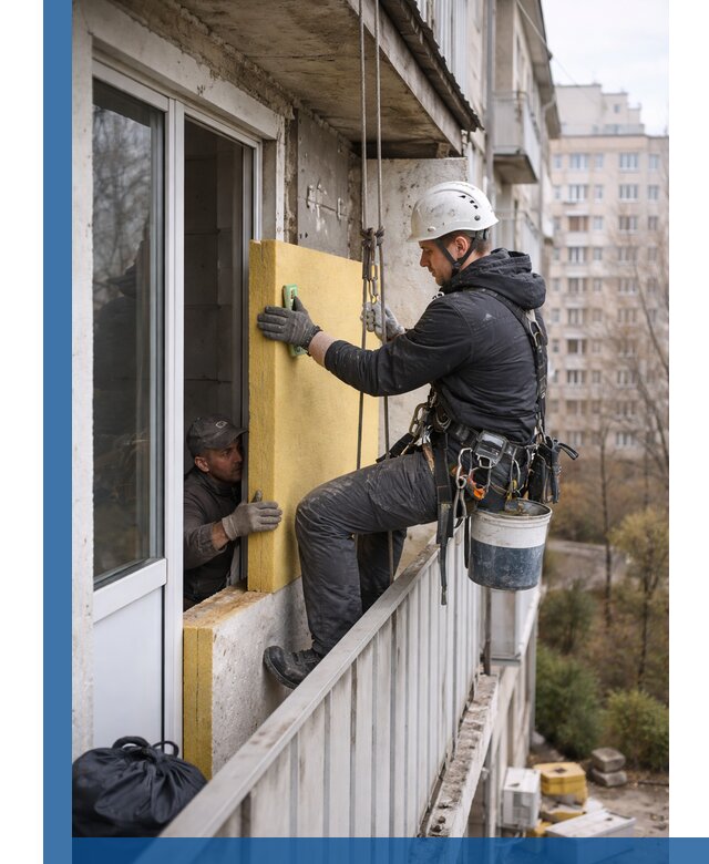 Профессиональное утепление балкона снаружи в Печоре под ключ