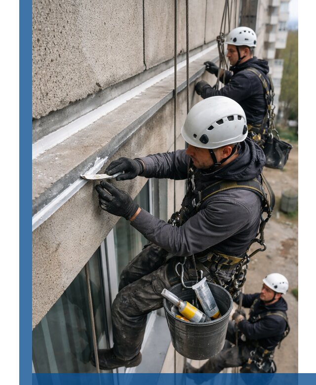 Герметизация примыкания балкона в Печоре под ключ с гарантией