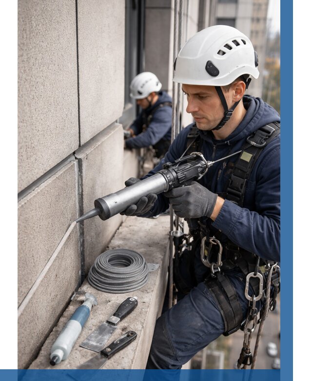 Герметизация деформационных швов фасада в Печоре от 713 | ВЫСОТНИК-Пчр