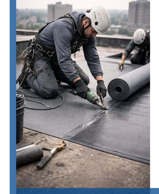 Ремонт мягкой кровли в Печоре с выездом промальпинистов