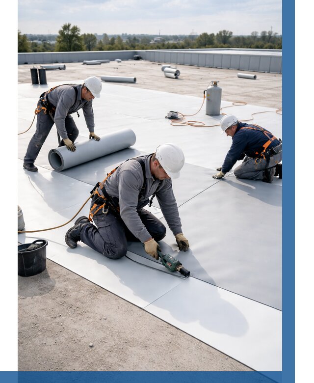 Монтаж мембранной кровли под ключ в Печоре от 1222 р. | ВЫСОТНИК-Пчр