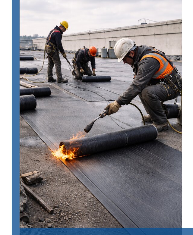 Монтаж наплавляемой кровли в Печоре профессионально