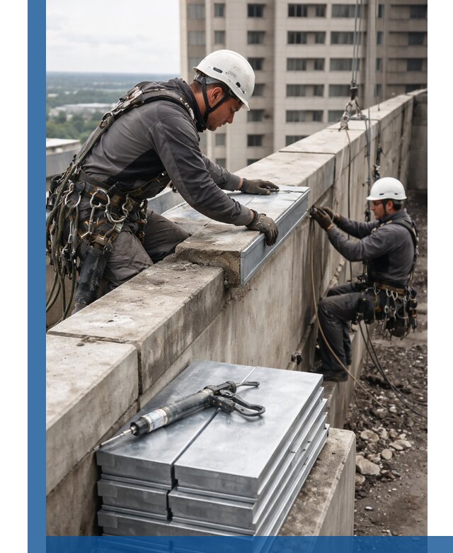 Замена парапетных крышек и установка новых в Печоре