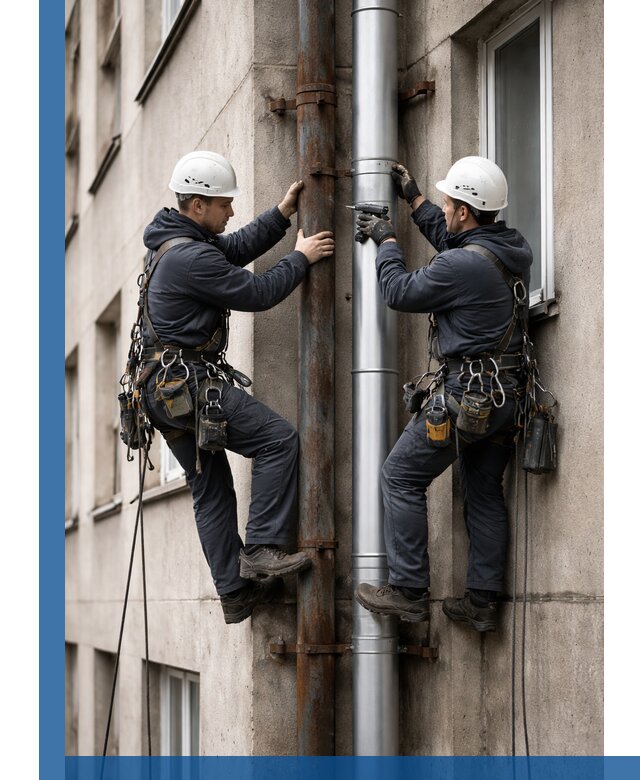 Замена водосточных труб в Печоре: монтаж и демонтаж под ключ