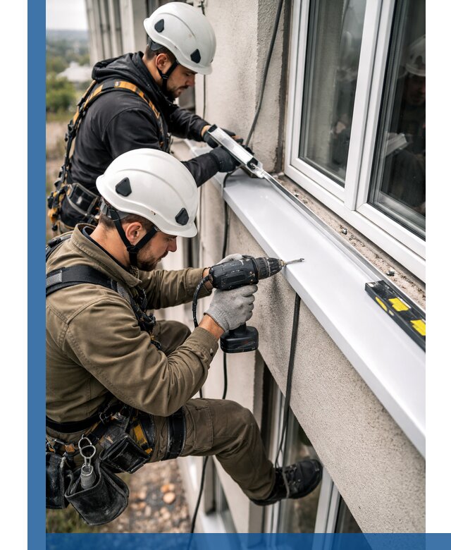 Профессиональный монтаж оконных отливов и отведения воды в Печоре