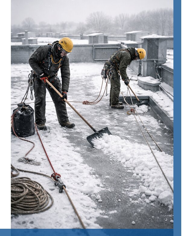 Очистка крыши от снега в Печоре от 7637 р. | ВЫСОТНИК-Пчр