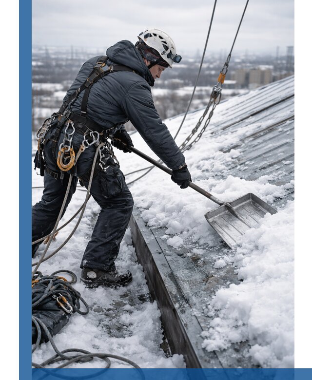 Профессиональная очистка кровли от снега и наледи в Печоре
