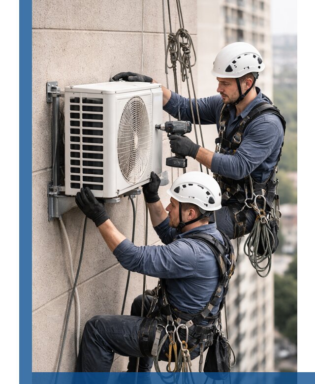 Монтаж внешнего блока кондиционера в Печоре установка и крепление