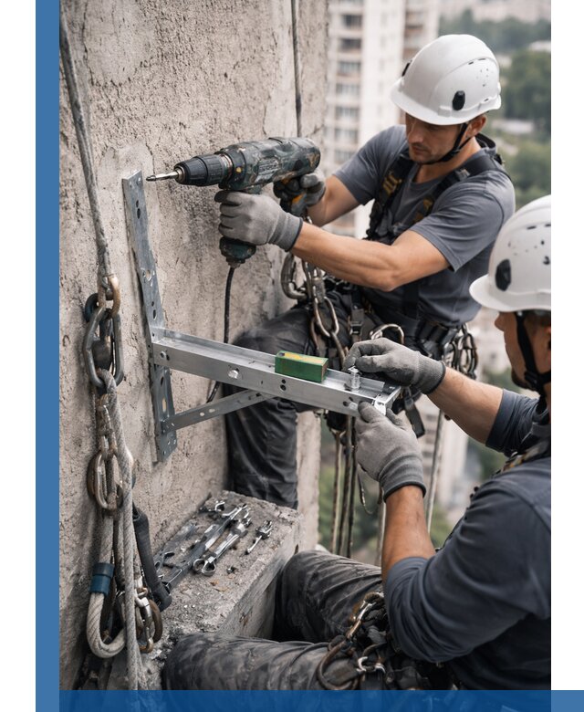 Установка кронштейнов кондиционера и крепежа в Печоре