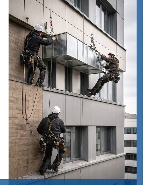 Монтаж воздуховодов на фасаде в Печоре от 1527 р. | ВЫСОТНИК-Пчр