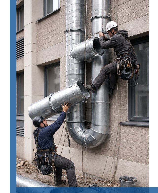 Монтаж фасадных воздуховодов в Печоре с герметизацией и крепежом