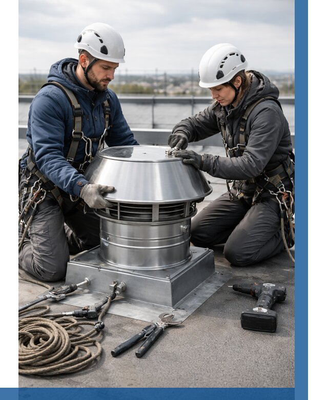 Установка дефлекторов на кровле в Печоре от 4582 р. | ВЫСОТНИК-Пчр