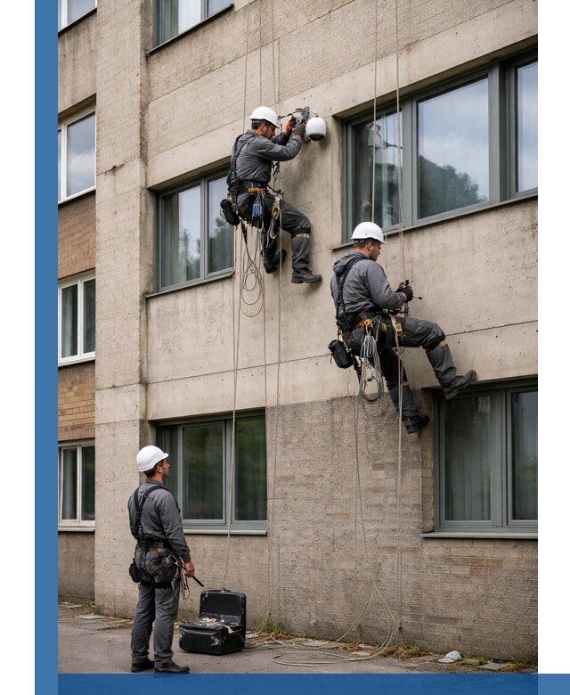 Монтаж фасадных камер видеонаблюдения в Печоре под ключ