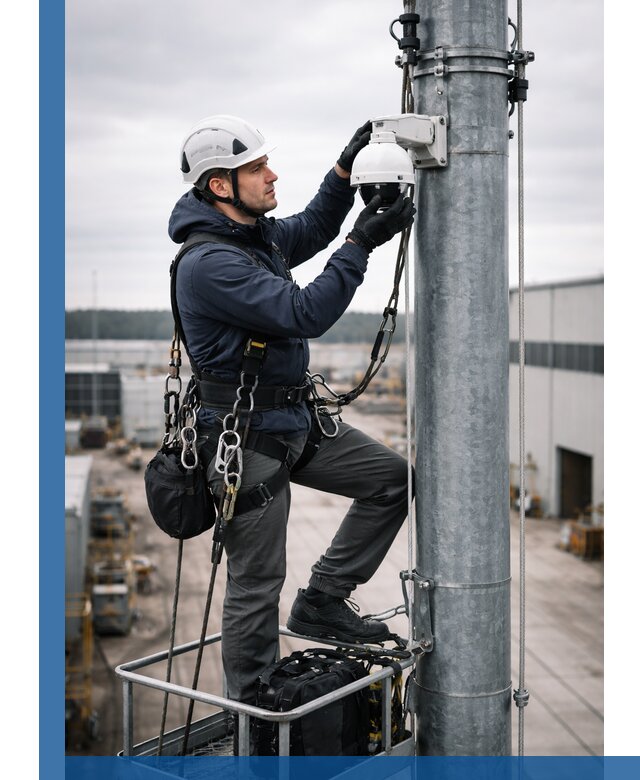 Профессиональная установка видеокамер на мачте в Печоре