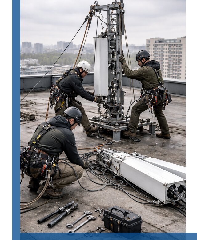 Демонтаж антенн на крыше зданий в Печоре с гарантией