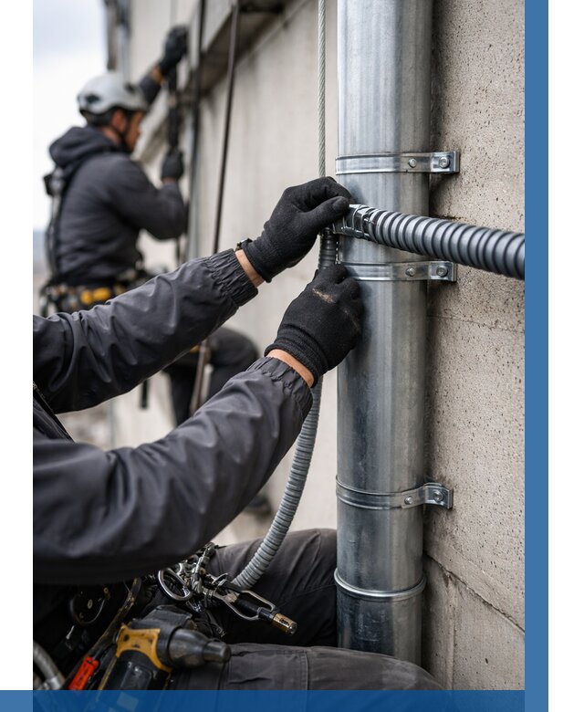 Монтаж гофры для кабеля в Печоре от 305 р. | ВЫСОТНИК-Пчр