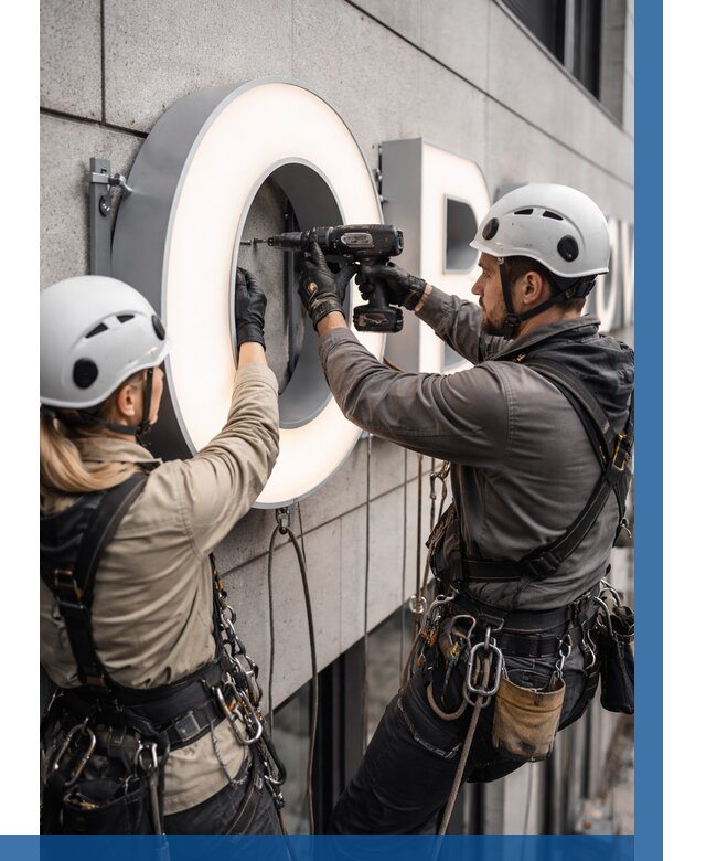 Монтаж световых букв в Печоре от 3055 р. под ключ ВЫСОТНИК-Пчр