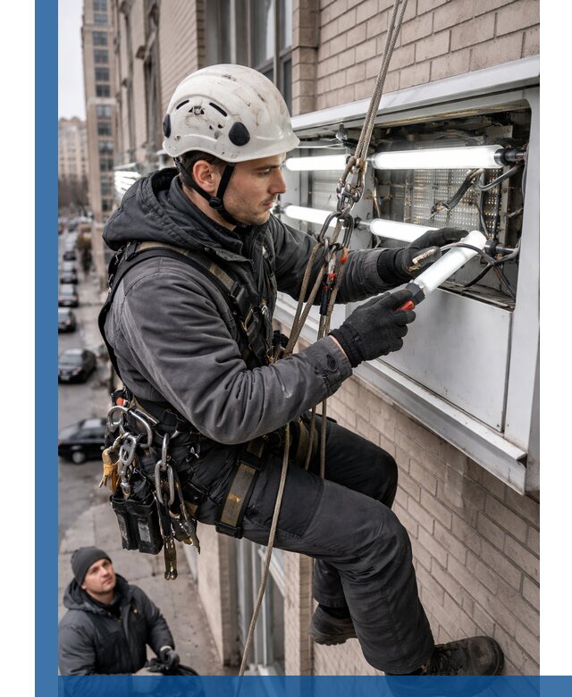 Профессиональная замена ламп в наружной вывеске в Печоре