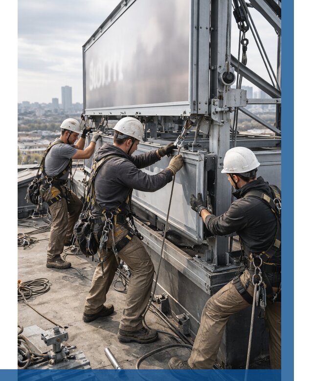 Монтаж крышной рекламной конструкции в Печоре от 61092 р.|ВЫСОТНИК-Пчр