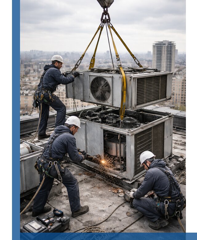 Демонтаж крышной установки в Печоре любой сложности