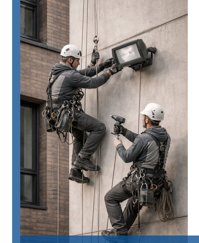 Профессиональный монтаж фасадных прожекторов в Печоре под ключ