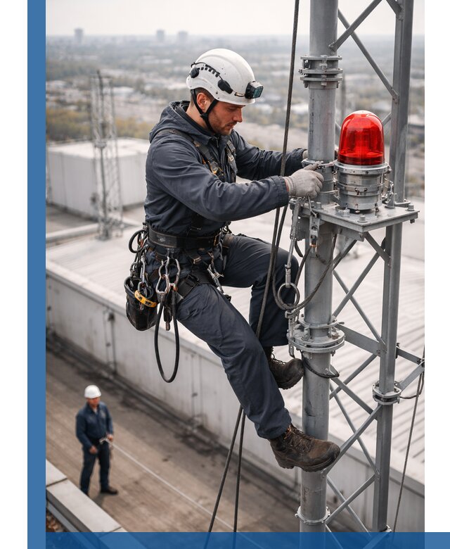 Монтаж заградительных огней и обслуживание объектов в Печоре