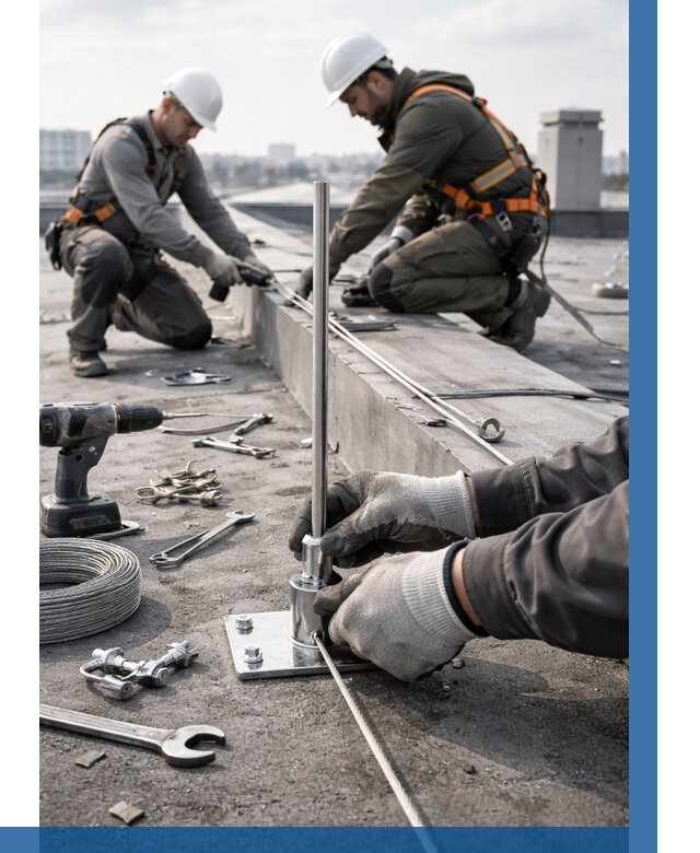 Монтаж молниезащиты на кровле в Печоре цена от 25455 р. | ВЫСОТНИК-Пчр