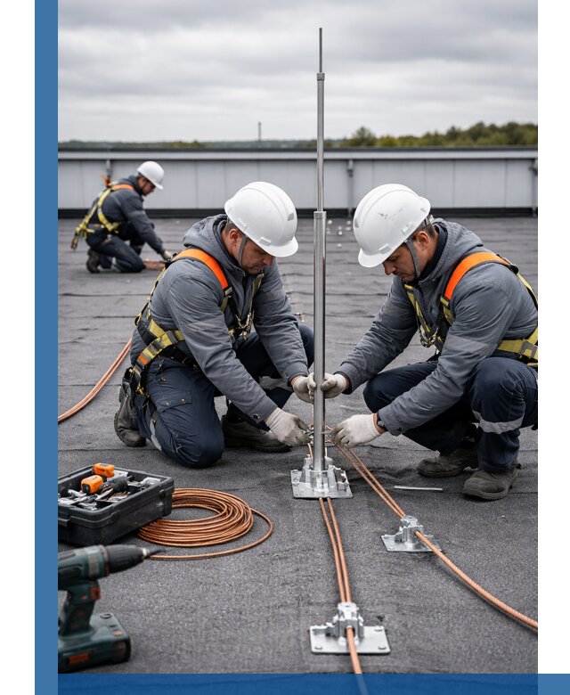 Монтаж молниезащиты на кровле в Печоре под ключ с гарантией