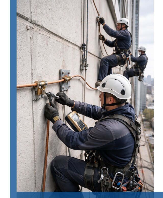 Монтаж системы заземления здания и молниезащиты в Печоре